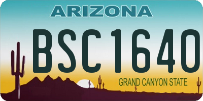 AZ license plate BSC1640