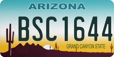 AZ license plate BSC1644