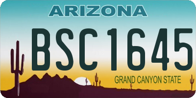 AZ license plate BSC1645