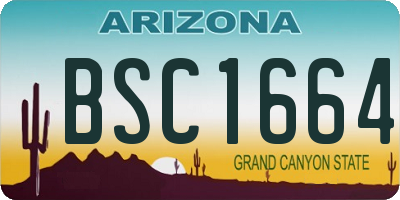 AZ license plate BSC1664