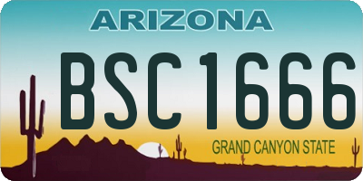 AZ license plate BSC1666