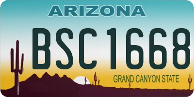 AZ license plate BSC1668