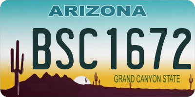 AZ license plate BSC1672