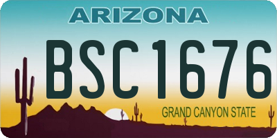 AZ license plate BSC1676