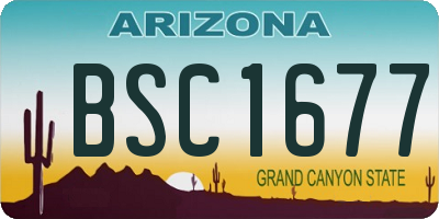 AZ license plate BSC1677