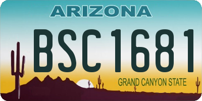 AZ license plate BSC1681