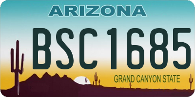 AZ license plate BSC1685