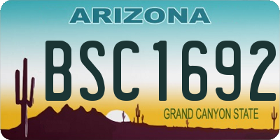 AZ license plate BSC1692