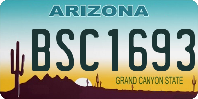 AZ license plate BSC1693