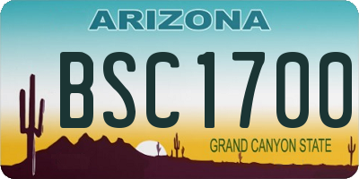 AZ license plate BSC1700