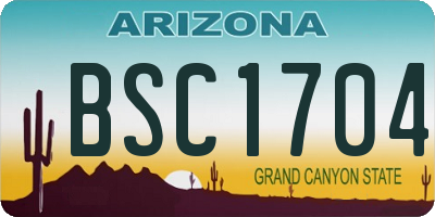 AZ license plate BSC1704