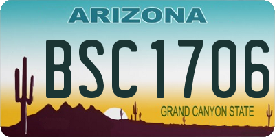 AZ license plate BSC1706