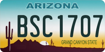 AZ license plate BSC1707