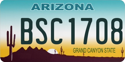 AZ license plate BSC1708