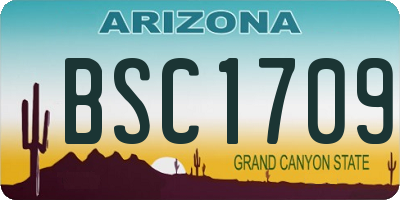 AZ license plate BSC1709