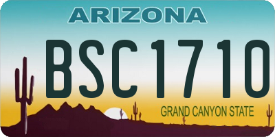 AZ license plate BSC1710