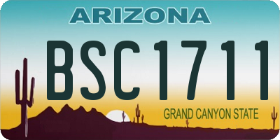 AZ license plate BSC1711