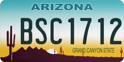 AZ license plate BSC1712