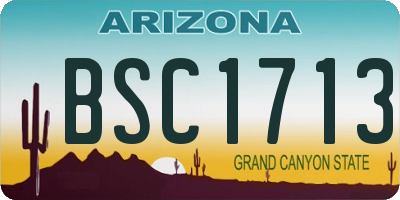 AZ license plate BSC1713