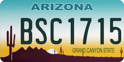 AZ license plate BSC1715