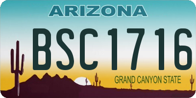 AZ license plate BSC1716