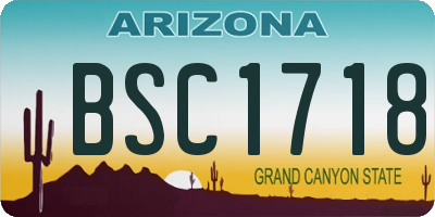 AZ license plate BSC1718