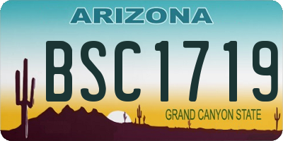 AZ license plate BSC1719