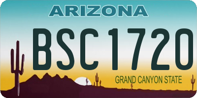 AZ license plate BSC1720