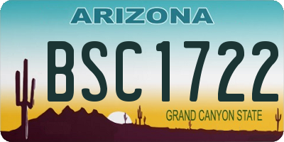 AZ license plate BSC1722