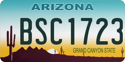 AZ license plate BSC1723