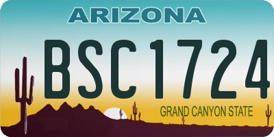 AZ license plate BSC1724