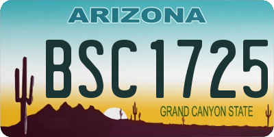 AZ license plate BSC1725