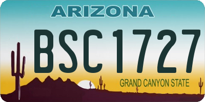 AZ license plate BSC1727