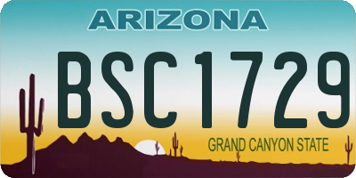 AZ license plate BSC1729