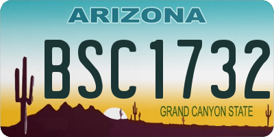 AZ license plate BSC1732