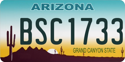 AZ license plate BSC1733