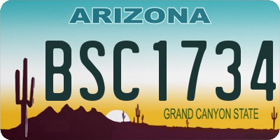 AZ license plate BSC1734