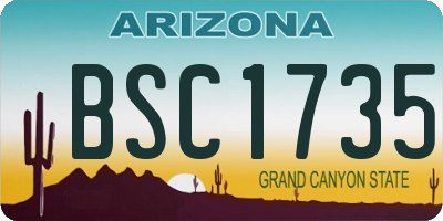 AZ license plate BSC1735