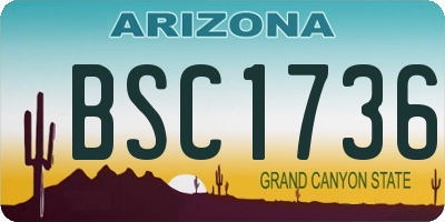 AZ license plate BSC1736