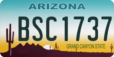 AZ license plate BSC1737