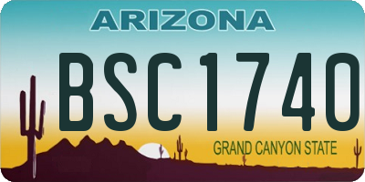 AZ license plate BSC1740