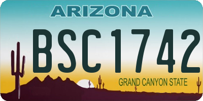 AZ license plate BSC1742