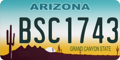 AZ license plate BSC1743