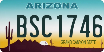 AZ license plate BSC1746