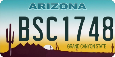 AZ license plate BSC1748