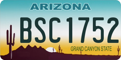 AZ license plate BSC1752