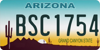 AZ license plate BSC1754