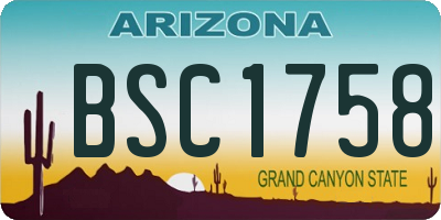 AZ license plate BSC1758