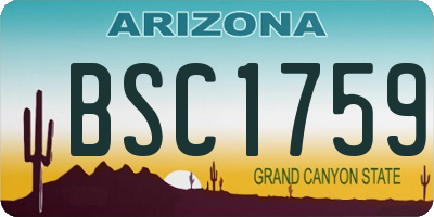 AZ license plate BSC1759