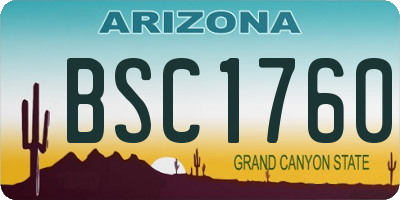 AZ license plate BSC1760